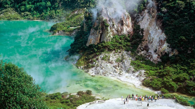 Explore the raw beauty of the world's youngest geothermal site on a self-guided, ecology-focused adventure among the craters of the spectacular Waimangu Volcanic Valley.